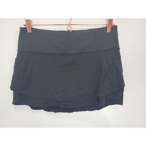 Athleta Black‎ Perforated Skort Athletic Tennis Golf Running Workout Skirt M